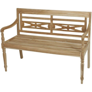 Bank SUMATRA, 2-Sitzer, Teakholz unbehandelt, 120x86x55cm