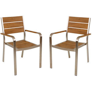4er-Set Stapelstuhl, (2x2) Aluminium champ, FLORENCE