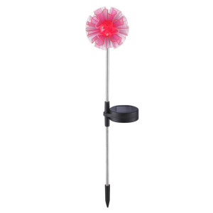 LED Solarleuchte, Edelstahl, Blüten-Design, pink, H 42 cm