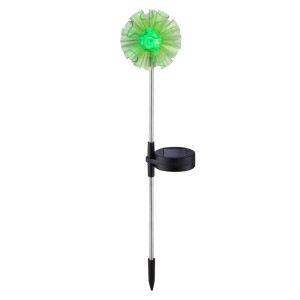 LED Solarleuchte, Edelstahl, Blüten-Design, grün, H 42 cm
