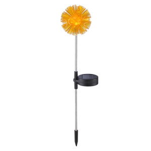 LED Solarleuchte, Edelstahl, Blüten-Design, orange, H 42 cm