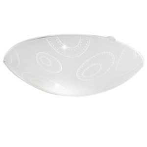 LED Deckenlampe, Glas weiß, mit Dekor, 31,5 cm, SCALEA 1