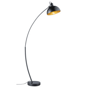 RGB LED Bogenlampe, beweglich, schwarz-gold, H 155 cm, RECIFE