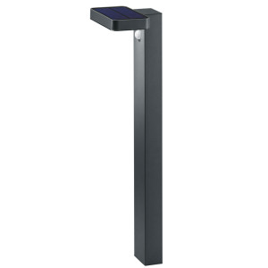 LED Solar Sockelleuchte, Bewegungsmelder, Edelstahl, H 60