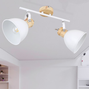 LED Deckenleuchte, 2-Flammig, Holz-Optik, Länge 35 cm, WIHO