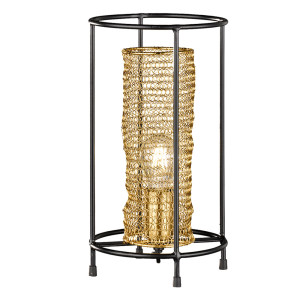 RGB LED Tischlampe, Waben Design, Gold, H 36 cm, ANO