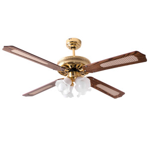 LED Deckenventilator, Zugschalter, Glas, 132 cm, VT-6056-4