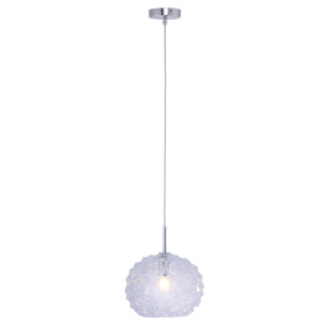 Pendelleuchte, Glaskugel blau, 25 cm, SCARLETT