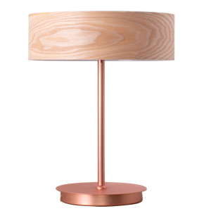 Tischlampe, Holz, Kupfer, H 40 cm, NEORDIC LISKA