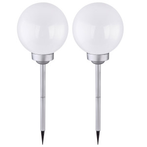 2er Set LED Solar Steckleuchten, Feuereffekt, 20 cm