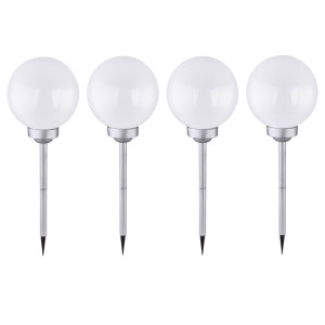 4er Set LED Solar Steckleuchten, Feuereffekt, 20 cm