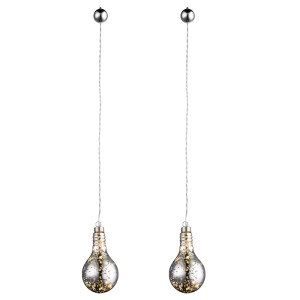 2er Set LED Deko Hängelampen, Glühbirnen Design, Höhe 68 cm, KRETA