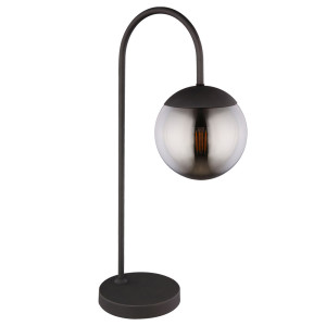LED Tischlampe, Glas, rauch-farben, schwarz-matt, H 51 cm, BLAMA