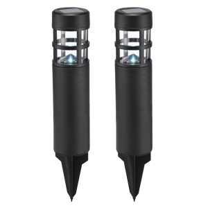2er Set LED Solarleuchten, schwarz, H 39 cm