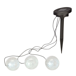 LED Solar Kugelleuchte, schwimmend, Erdspieß, 9 cm