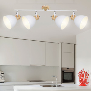 LED Deckenleuchte, weiß,  Holz Optik, Länge 78,5 cm