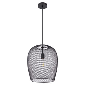 RGB LED Hängeleuchte, Geflecht Design, schwarz, H 150 cm, DOPS