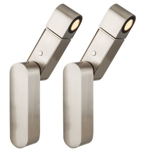 2er Set LED Wandleuchte, verstellbar, H 23,5 cm,