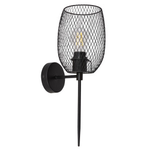 LED Wandlampe, Fackel-Design, schwarz, H 42 cm, DOPS