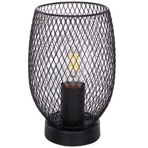 RGB LED Tischleuchte, Geflecht, schwarz, 15 cm, DOPS