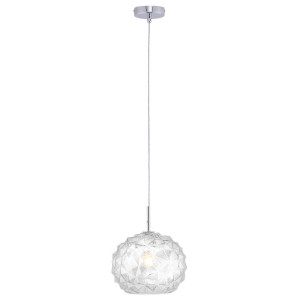 LED Pendelleuchte, Glaskugel transparent, 25 cm,
