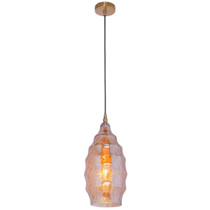 LED Pendelleuchte, Glas champagner, H 120 cm, SCARLETT