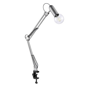RGB LED Klemmleuchte, verstellbar, silber, Höhe ca. 76 cm