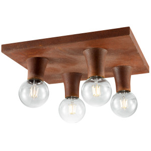 LED Deckenleuchte, rostfarben, quadratisch, Höhe 11 cm