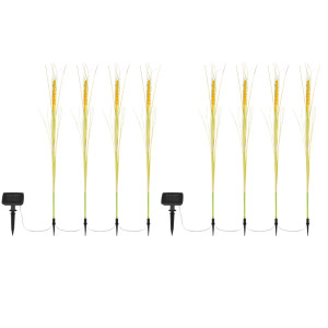 8x LED Solarleuchten, Getreide-Muster, Erdspieß, H 80 cm