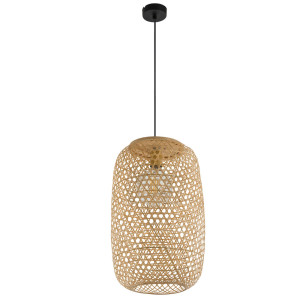 RGB LED Hängeleuchte, Bambus-Geflecht, Natur-Farben, 31 cm, MIRENA
