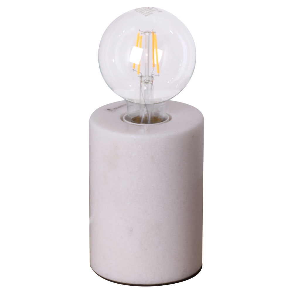 LED Tischleuchte, Marmor, weiß, H 13 cm