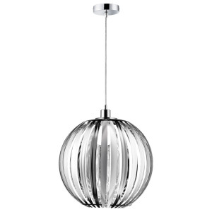 RGB LED Hängelleuchte, Kugel Design, chrom, H 150 cm, ZUCCA