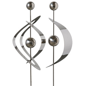 2er Set Gartenstäbe, Edelstahl, H 80 cm, SANTORINI