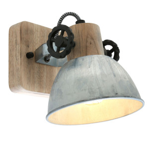 Wandleuchte, Holz, Spot verstellbar, H 17 cm, GEARWOOD