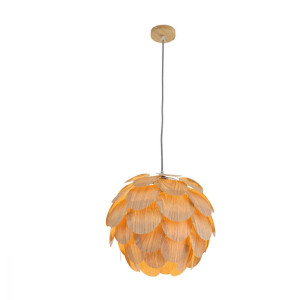 Hängeleuchte, braun, Blätter-Design, 38 cm, FINN