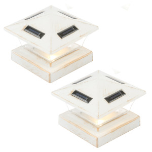 2er Set LED Solarlampe für Geländer, Tor- und Zaunpfosten
