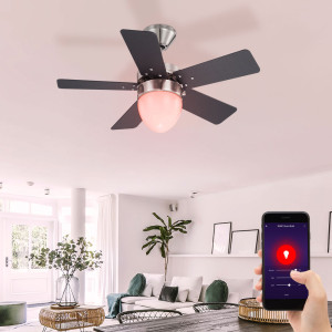 RGB LED Deckenventilator, App- und Sprachsteuerung