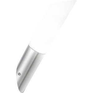 RGB LED Wandleuchte, Edelstahl, Glas, weiß, H 28 cm, FACKEL