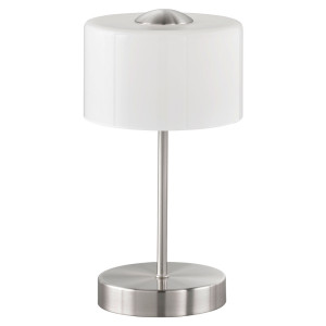 LED Tischleuchte, Glas, silber,  dimmbar, H 27 cm, VINZ