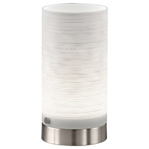 LED Tischleuchte, Glas, silber, Touch Dimmer, H 20 cm, LOU