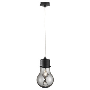 Hängeleuchte, Glas rauchfarben, H 140 cm, CLEO