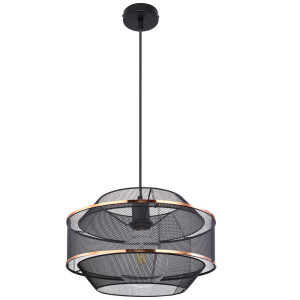 LED Hängeleuchte, schwarz-gold, Gitter-Design, 35 cm, BELLONA