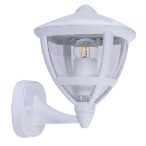 RGB LED Wandleuchte, Laternen-Optik, ALU, weiß, 17,5 cm