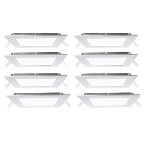 8er Set LED Einbaustrahler, Aluminium, weiß