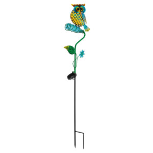 LED Solar Steckleuchte, Eule, bunt, H 81 cm
