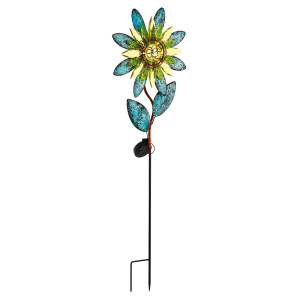 LED Solar Steckleuchte, Sonnen, Blume, bunt, H 83 cm