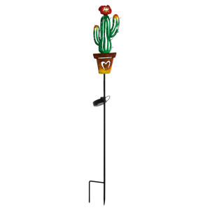 LED Solar Steckleuchte, Kaktus, bunt, H 80 cm
