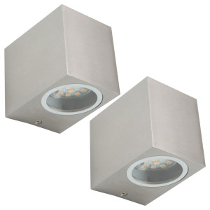 2er Set LED Wandleuchte, Down-Strahler, ALU, Höhe 9,2 cm