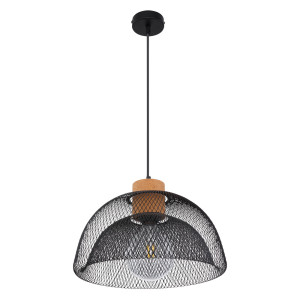 LED Hängeleuchte, Käfig, Kork, schwarz, H 150 cm