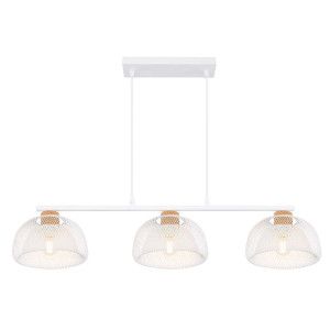 LED Hängeleuchte, Käfig, Kork, weiß, L 68,5 cm